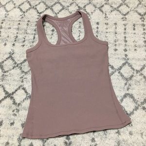 Alo yoga support ribbed racerback tank mauve size medium